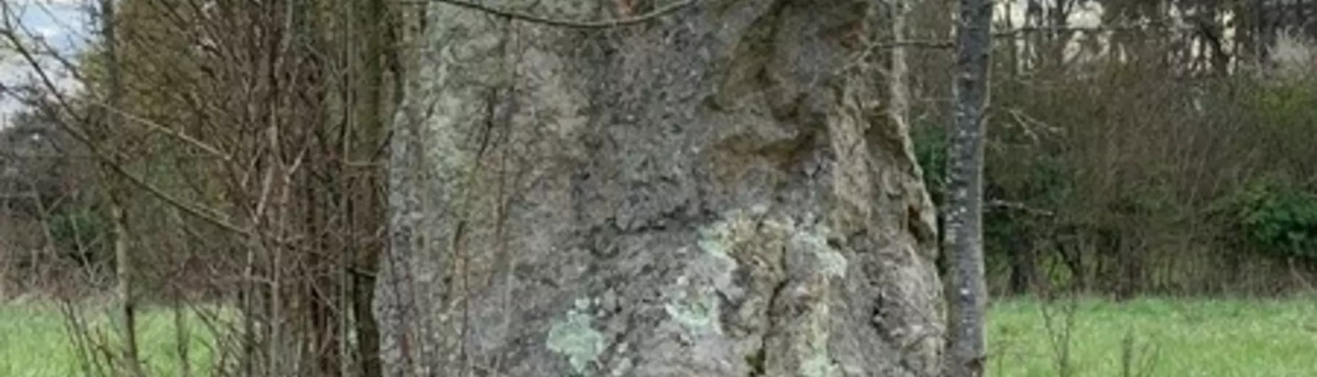 Le menhir mégalithique dans le hameau Les Près du Village 